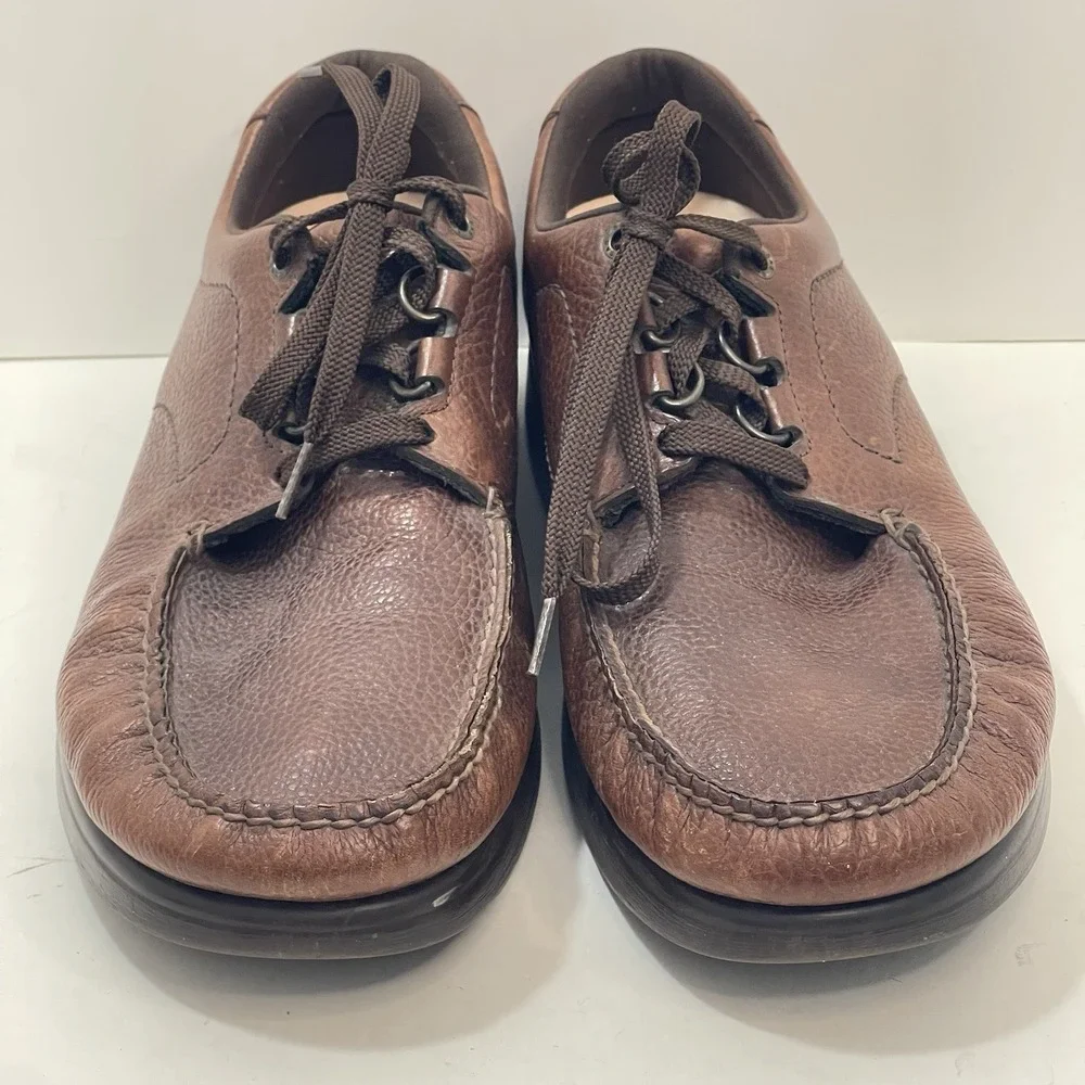 SAS Mens 13M Bout Time Lace Up Oxford Shoes Brown‎ Leather Comfort Walk Sneakers
